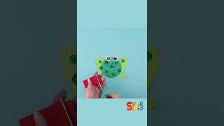 Jumping Frog Craft 🐸 #Shorts #Kidscrafts #Supersimplecrafts