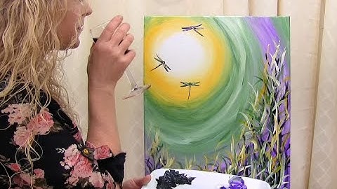 How to Paint Sunshine Dragonflies - Beginner Level | Paint and Sip at Home | Step by Step tutorial