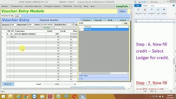 Payment Voucher Entry in easySoft