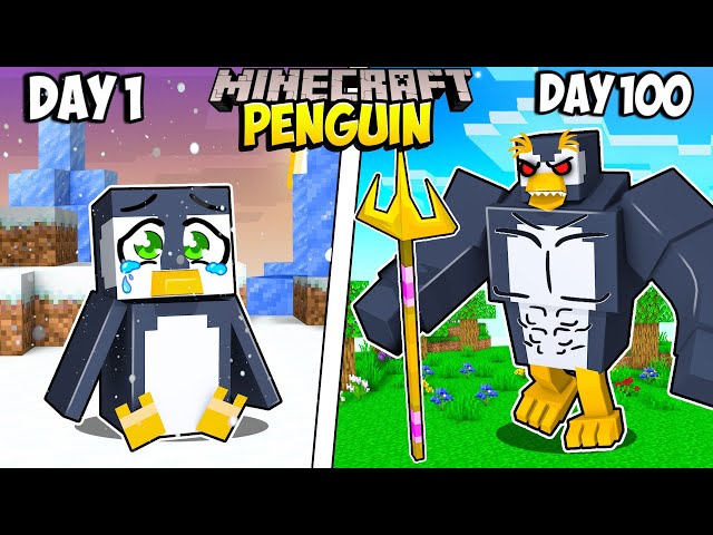 I Survived 100 Days as a PENGUIN in Minecraft class=