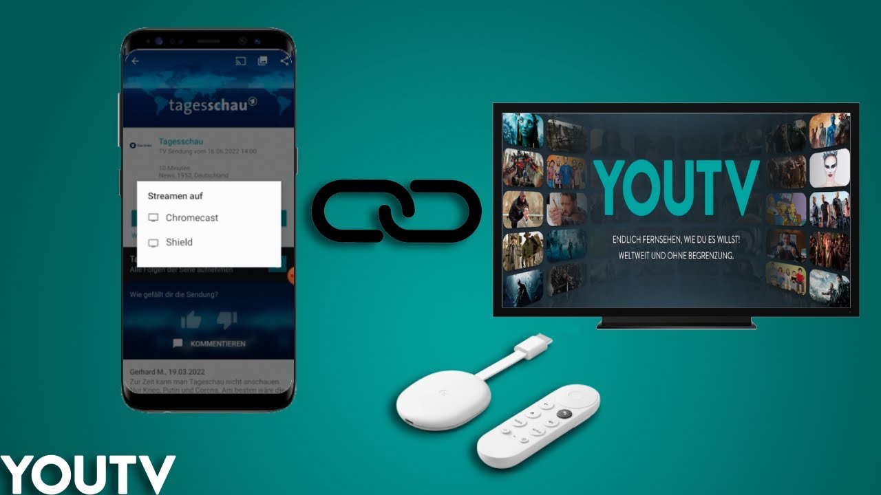 Smartphone mit Google Chromecast verbinden YouTV TUTORIAl YouTube