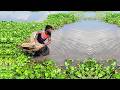 Best Net Fishing In River Side - Amazing Cast Net Fishing Video - Old Fisherman Catch Fish