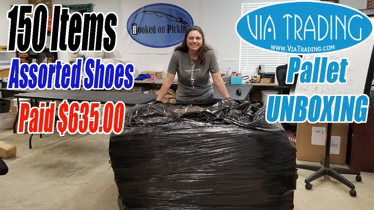 VIA Trading Assorted Shoe Pallet UNBOXING 150 shoes Will I make