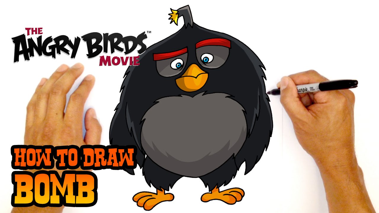 How To Draw Bomb The Angry Birds Movie Youtube