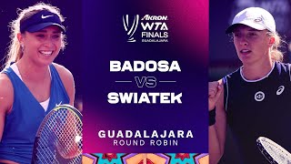 Iga Swiatek vs. Paula Badosa | WTA Finals Round Robin | WTA Match Highlights