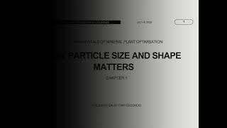 Chapter 1: Particle Size and Shape in Mineral Processing