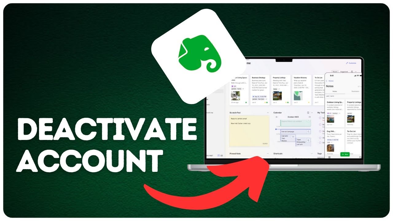 How to deactivate account on Evernote?