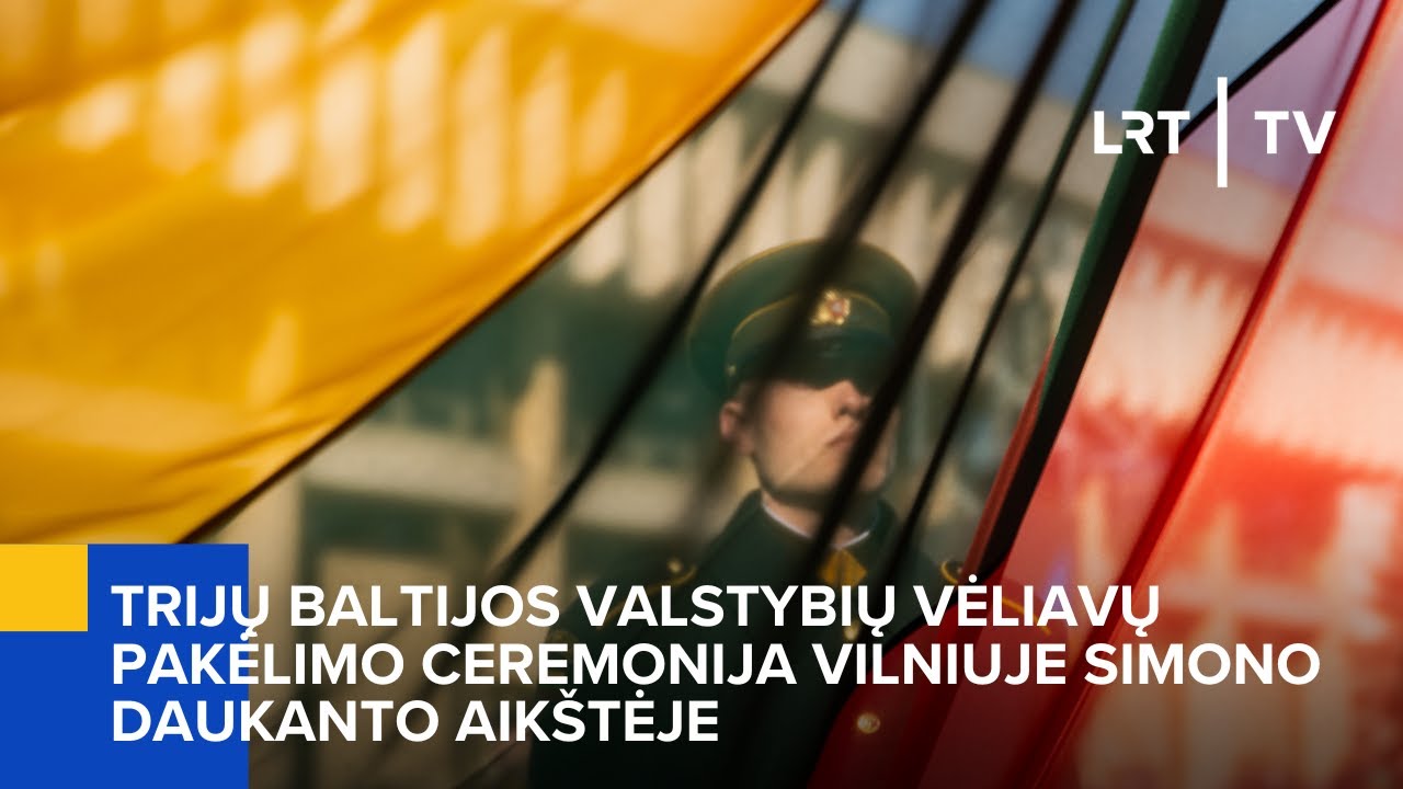Trijų Baltijos valstybių vėliavų pakėlimo ceremonija Vilniuje Simono Daukanto aikštėje | 2024-02-16