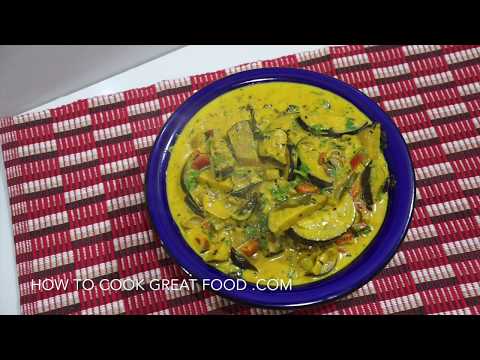 Eggplant Coconut Curry Recipe - Vegan Aubergine Brinjal बैंगन Baingan