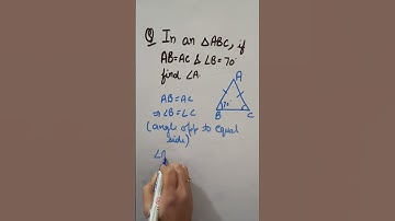 In an triangle ABC, if AB=AC and angle B=70 find angle A