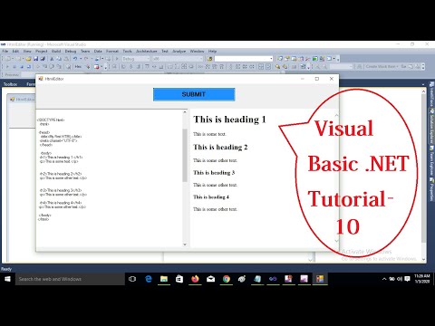 Visual .Net Tutorial 10 - How to Create a Simple HTML Editor in VB.NET