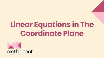 Linear Equations in the Coordinate Plane - Pre-algebra