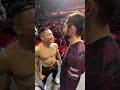 タギル・ウランベコフのウインク😉に思わず笑みがこぼれた堀口恭司😂明日のオクタゴンでは激闘必至😤😤😤｜👊 #UFCQatar