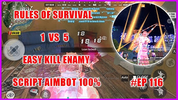 RULES OF SURVIVAL PLAY SCRIPT AIMLOCK 1 VS 5 EASY KILL ENAMY 100% ♡ BY GAMING PLORKMEAS IT