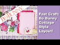 Bo Bunny Botanical Journal Cottage Style Scrapbook Layout Page DIY Video Tutorial + Prima Marketing