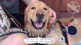 What I packed for my service dog to go to Universal Studios! | Universal Studios Mini Series part 3