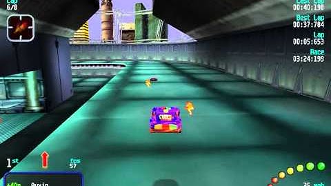 Re-Volt Custom Track R2049 Melee by Dyspro50, 12 Cars 8 Laps & Pickups!