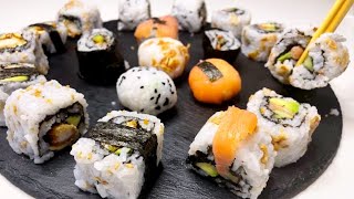 Recette De Sushis À La Maison Facile Et Sans Matériel Spécial سوشي بحشوات متنوعة وبدون أدوات خاصة