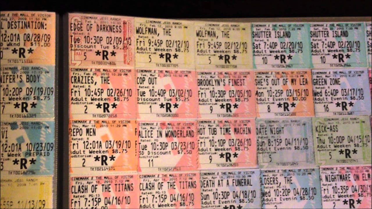 The Best Movie Stub Ticket Collection on YoutTube! 850 ...
