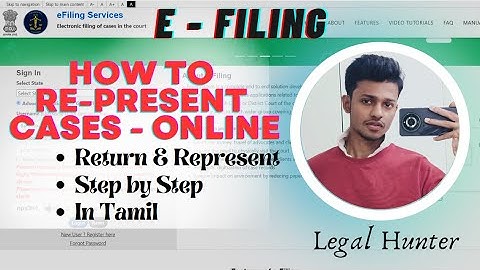 How to Represent Cases in E-filing Online / Tamil / Legal Hunter