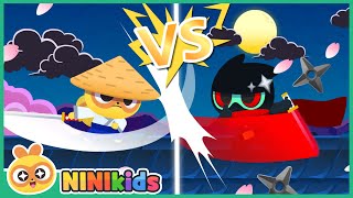 Defeat the fierce ninjas! | Ninja vs. Koni | Beat Rhythm Battle | Color Warrior | Game | NINIkids screenshot 4