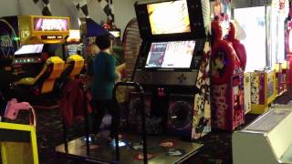 Asian Lady Plays DDR