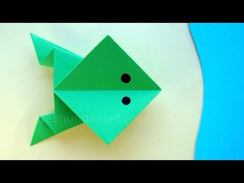 Origami Frosch Basteln Mit Papier Papier Falten Mit Kindern Diy Tiere Basteln Ideen