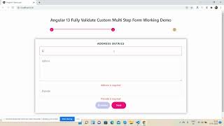 Angular 13 Fully Validate Custom Multi Step Form Working Demo