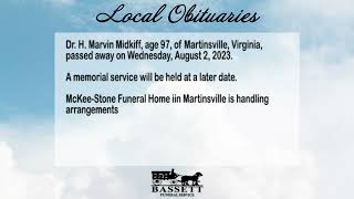 Obits for August 31, 2023