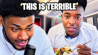 GuddaE Reacts To DuB Tested The Entire First Class Airplane Menu . . .
