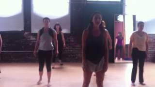 Cari leads the ladies through a movement sequence.