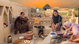 Authentic Village Day of Desert Family | Full Energy Breakfast | Rural Village Lifestyle 