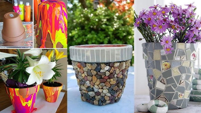 Easy Planter Pots HACK IN MINUTES! 3 Ways To Transform Ugly Plastic Pots  Complete Makeover 