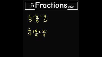 Adding Fractions (same denominators) | in less than 1 minute. #math #fractions