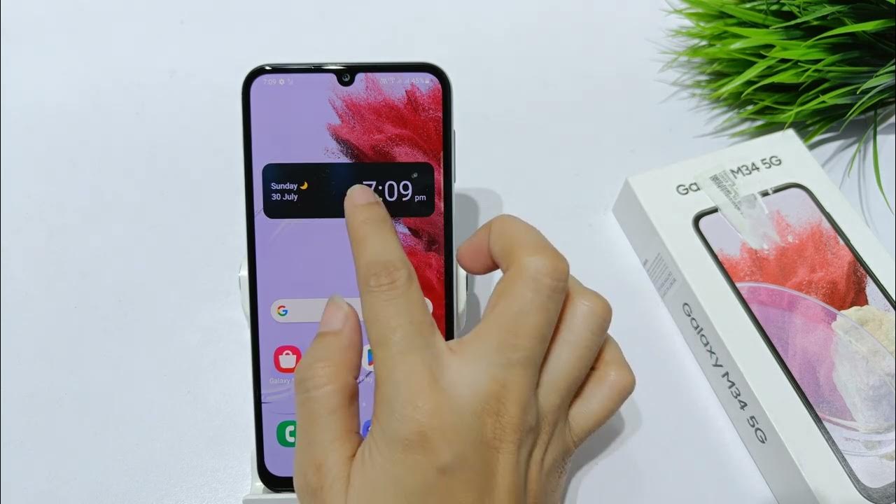 how-to-set-clock-on-home-screen-in-samsung-galaxy-m34-a34-home-screen