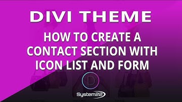 Divi Theme Create A Contact Section With Icon List And Form 👍