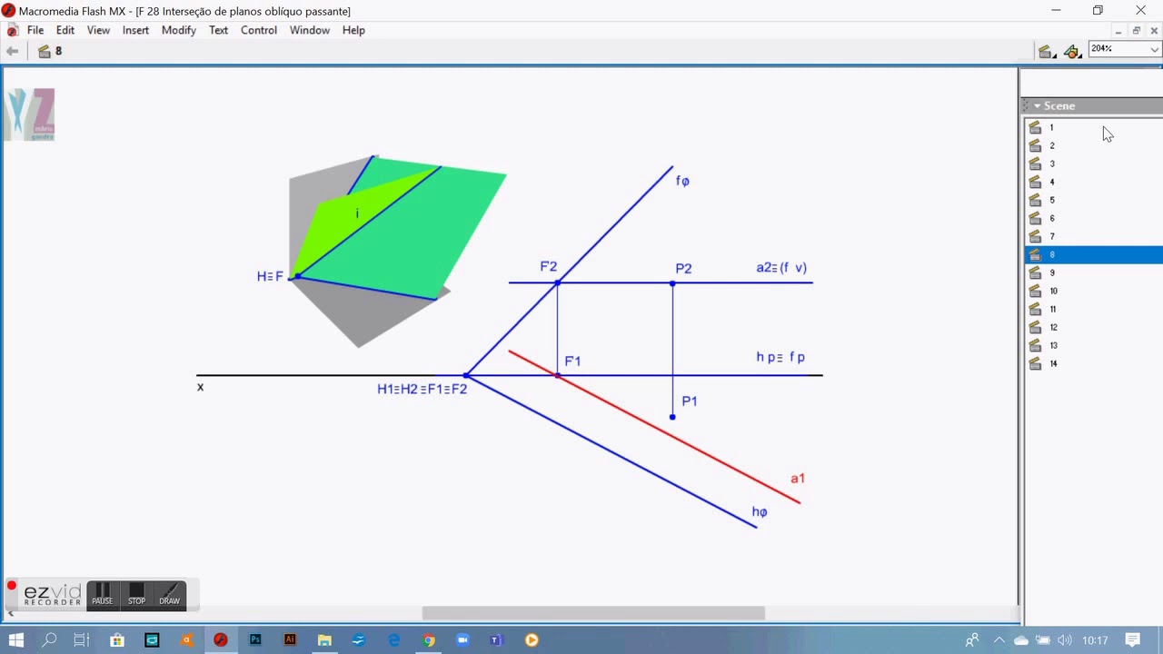 F 28 Interseção de planos oblíquo passante