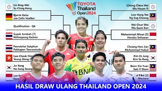 Hasil Draw Ulang Thailand Open 2024 (Terbaru). Drawnya Makin Amsyong #thailandopen2024 by Ngapak Vlog 27,419 views 5 days ago 6 minutes, 47 seconds