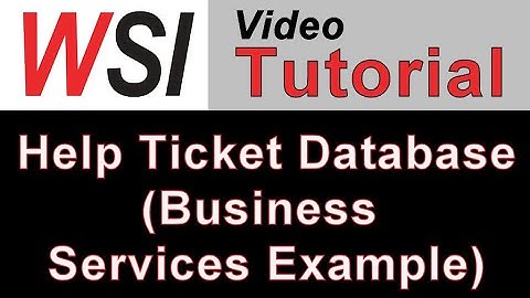Microsoft Access Help Ticket Database (Business Services Example)