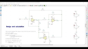 Kicad tutorial 33 : Design and Simulation of State Variable bandpass filter circuit using LM741