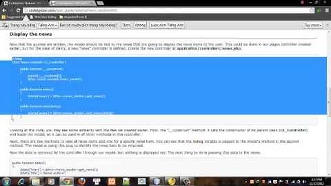 Làm trang web động với codeigniter
