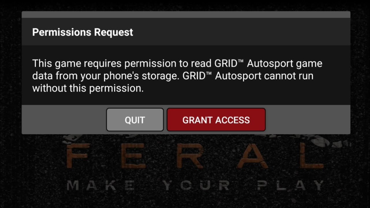 Help please! Grid auto sport won't give me permission prompt :  r/AndroidGaming