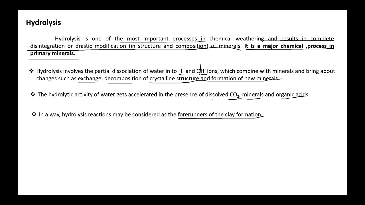 Chemical weathering (Hydrolysis) 