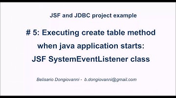 JSF and JDBC eclipse project #5 - Execution on application start: JSF SystemEventListener