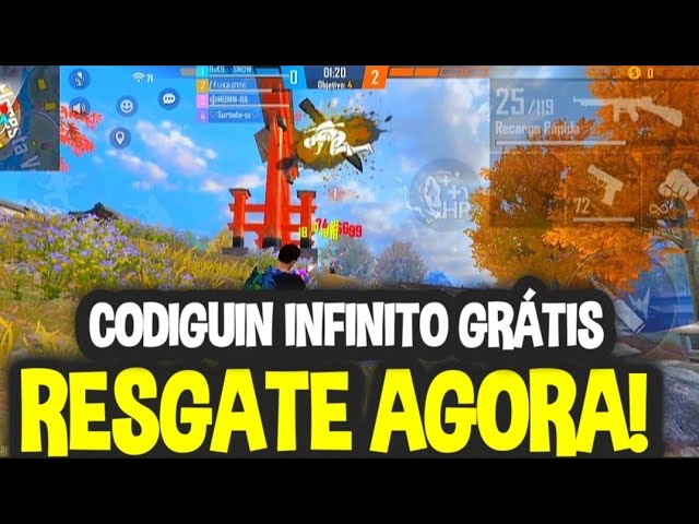 Tem código Free Fire infinito disponível no site www.FreeFireMania.com