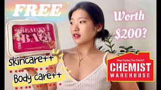 2023 FREE Beauty Gift Bag: Chemist Warehouse GWP over $60AUD.