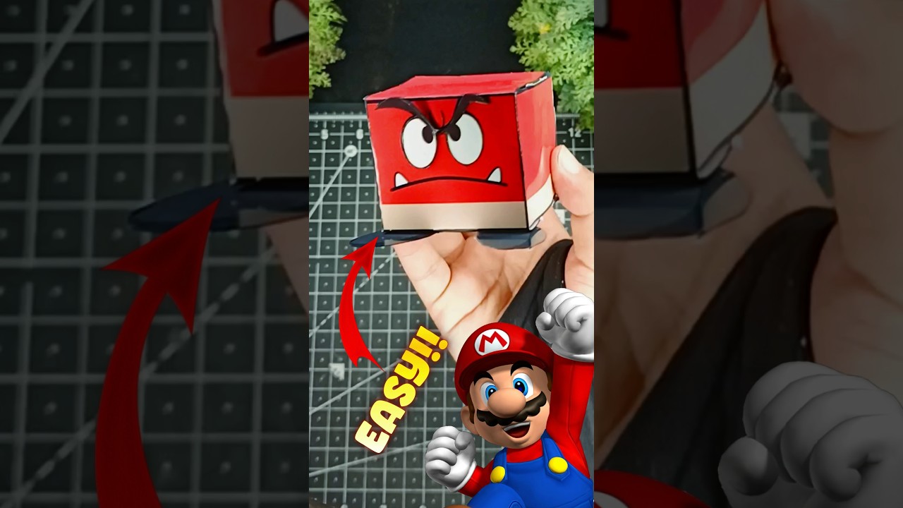 How to make Goomba Papercraft from series super Mario. Mario papercraft  series day 17 of 50 - YouTube, image size:1280x720