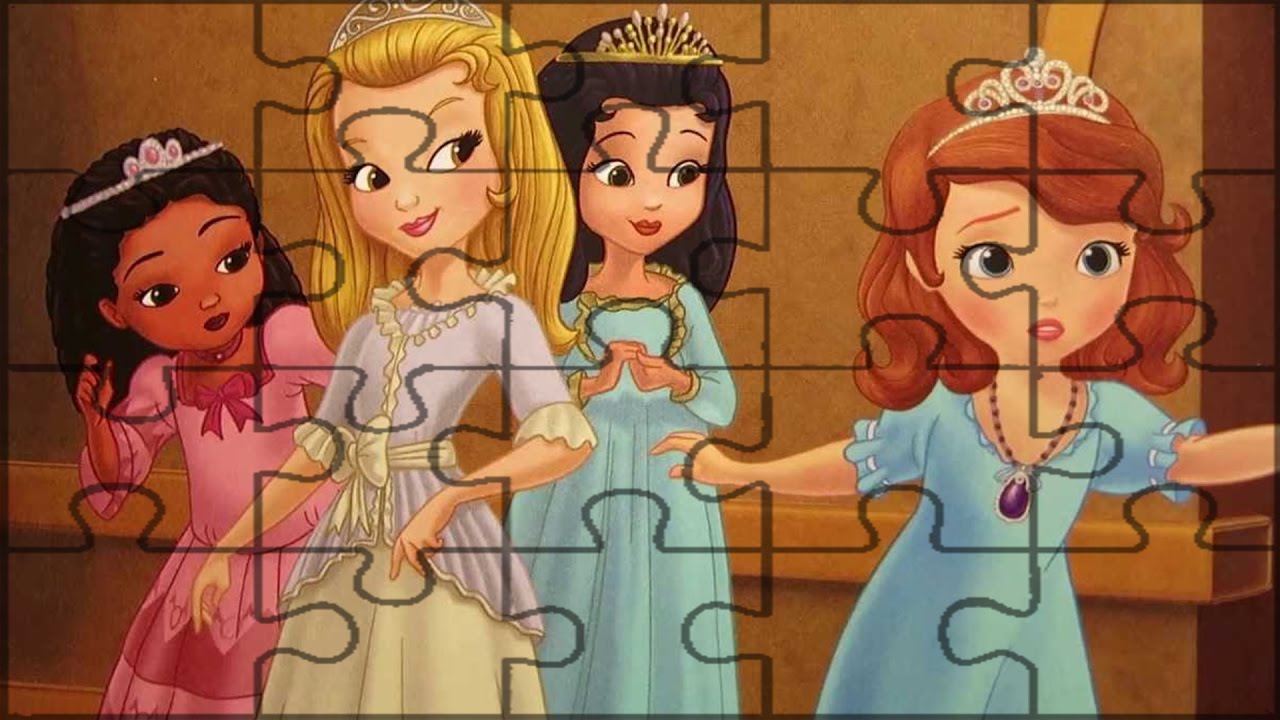 The Royal Slumber Party | Sofia The First | Puzzle Games for Kids - YouTube