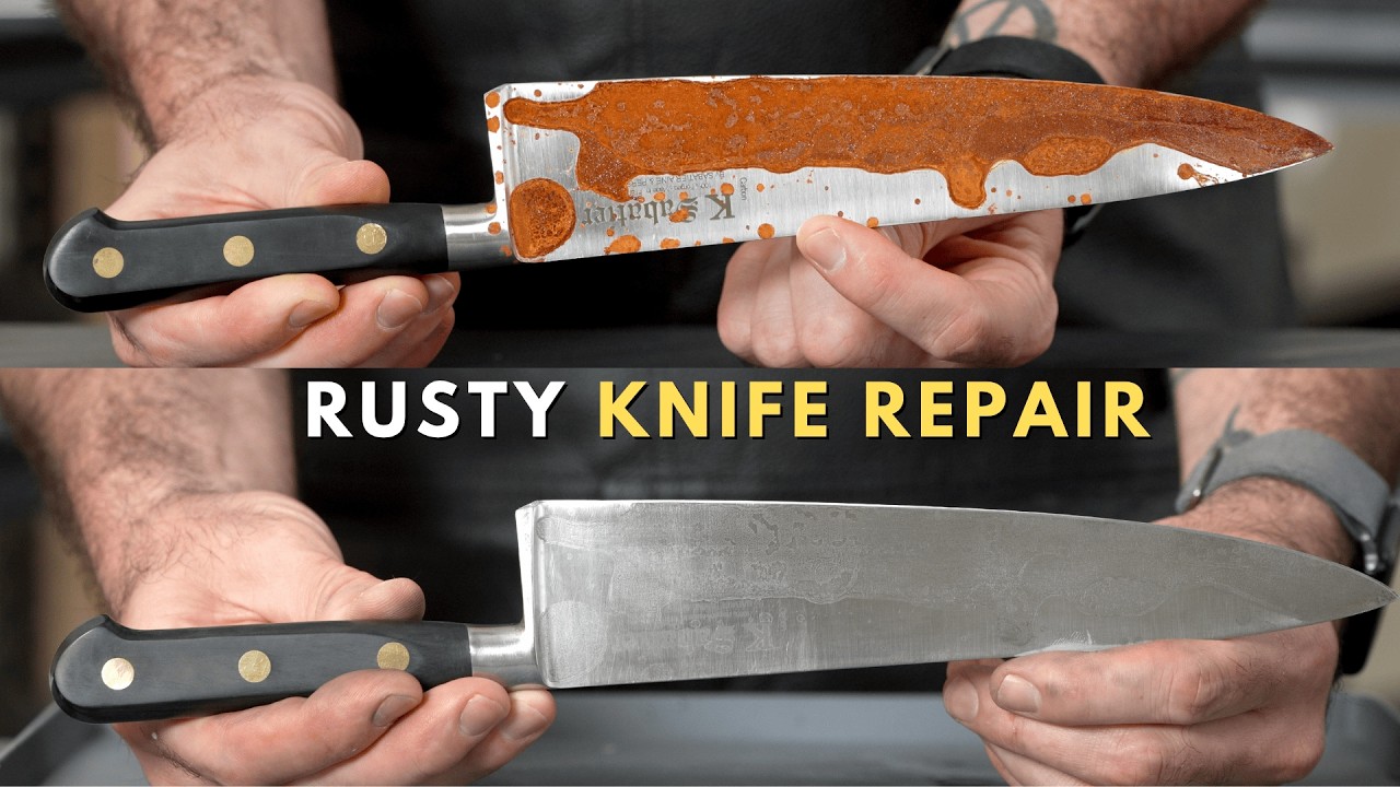 How to Remove Rust from a Knife | Rusty K Sabatier Au Carbone Chef's ...