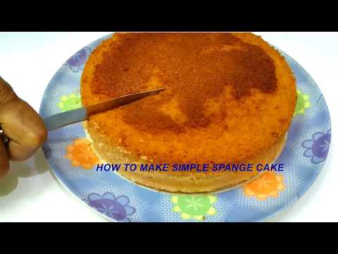 How To Make Easy Birthday Cake At Home - Simple Sponge Cake Recipe - Indian Sweet